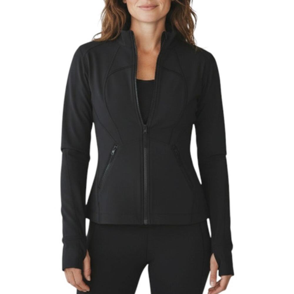 LULULEMON Sleek Essentials Jacket Women 6 Black Sporty Athletic Outdoor Luxtreme